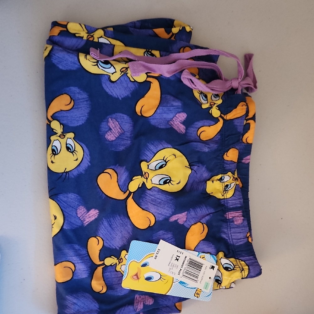 Warner Bros. Tweety Bird Pajama Bottoms - Blue and Purple